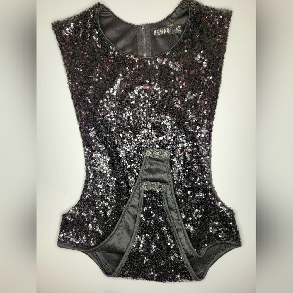 REHAB sequined body suit S NWOT